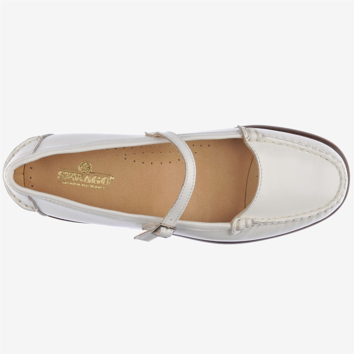 White Women's Leather Ballet Flat