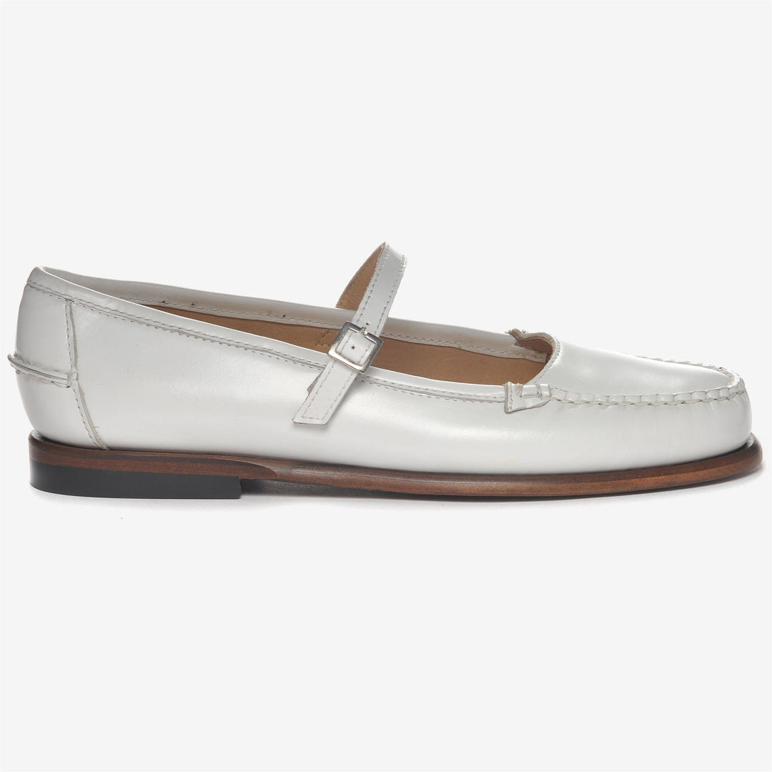 Ballerine in Pelle Donna Grigio Bianco Mocassini 01