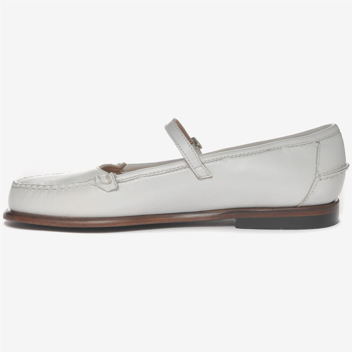 White Women's Leather Ballet Flat