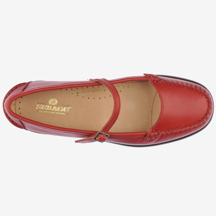 Ballerines mocassins en cuir rouge marron pour femme, idéales pour un usage décontracté 4