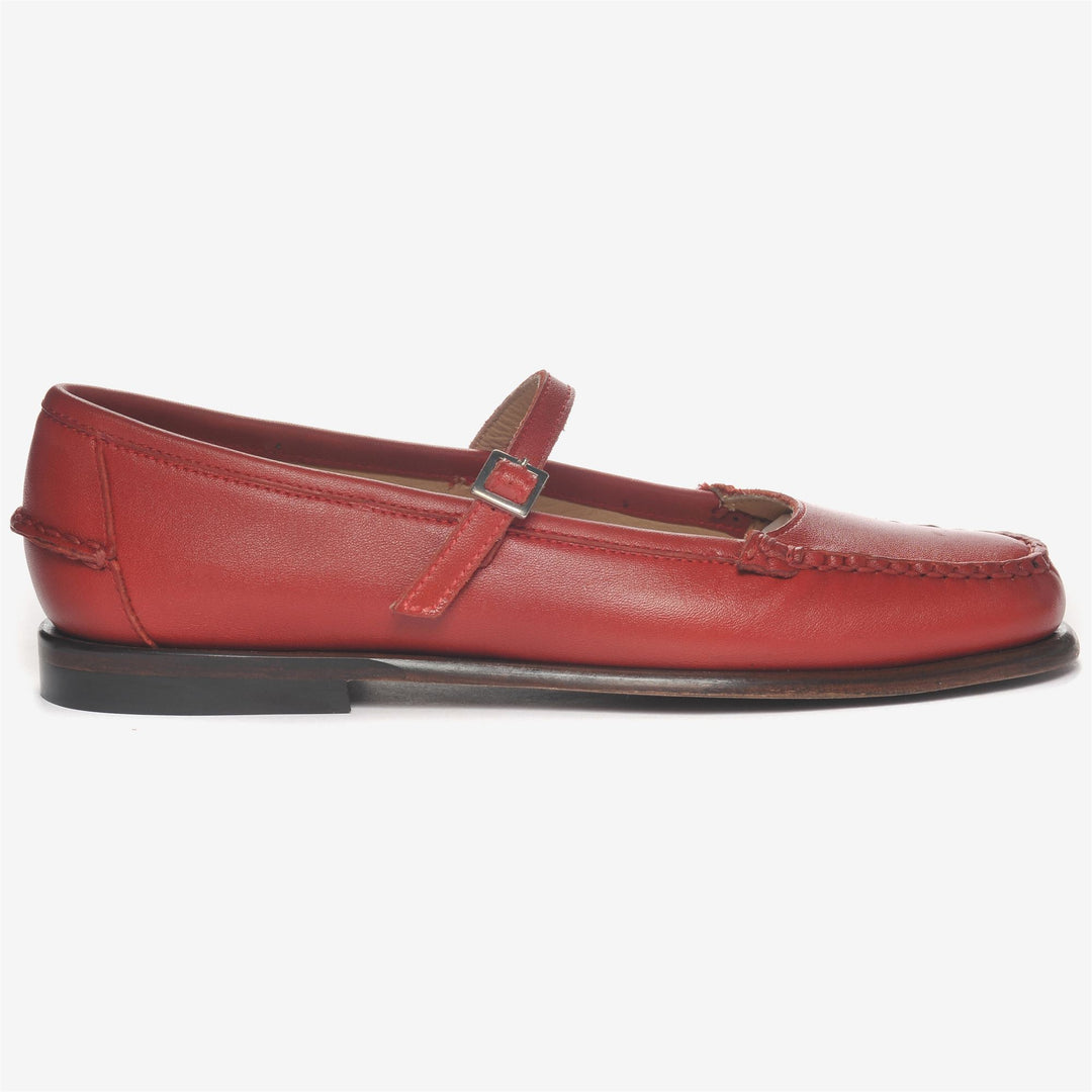 Ballerine Mocassini in Pelle Donna Marrone Rosso per Uso Quotidiano 01