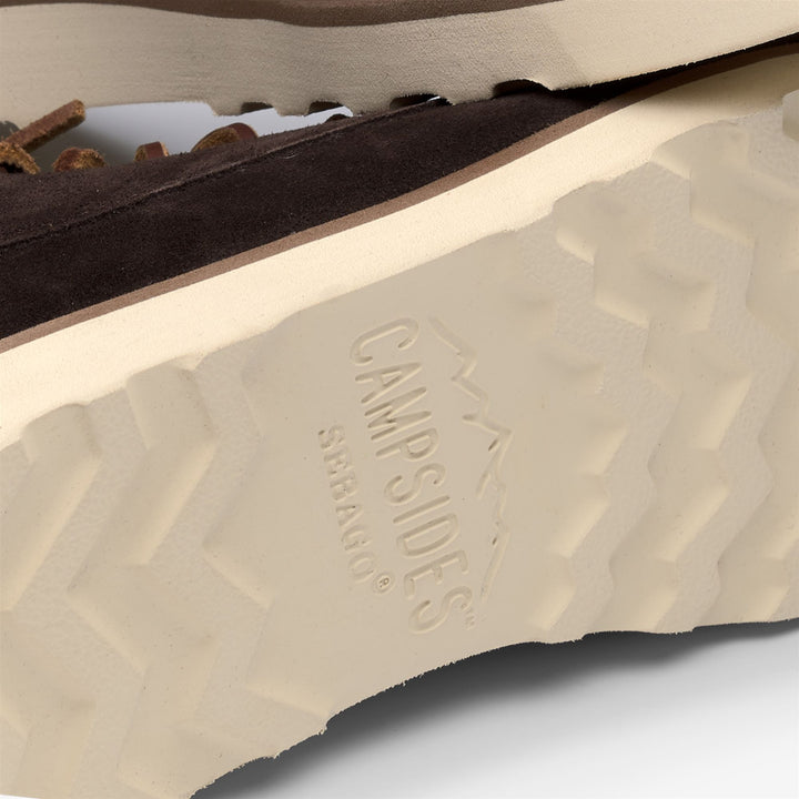 Dunkelbraune mittelhohe Wüstenstiefel aus Wildleder für Damen 5