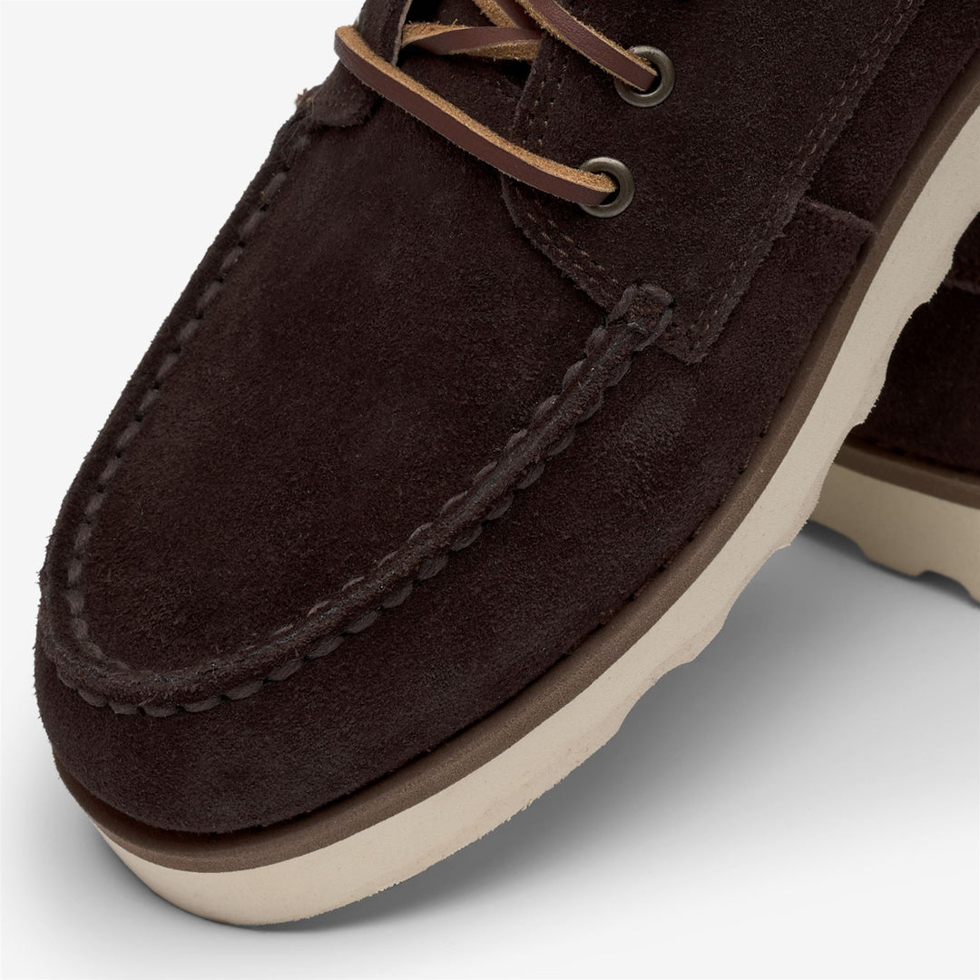 Dunkelbraune mittelhohe Wüstenstiefel aus Wildleder für Damen main