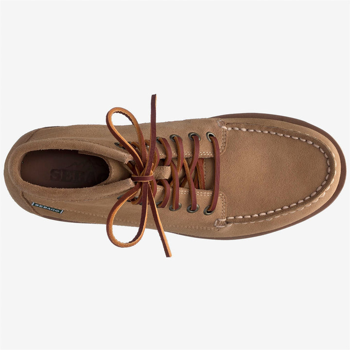 Beige Damen-Wüstenstiefel aus Wildleder mit mittlerem Schnitt 4