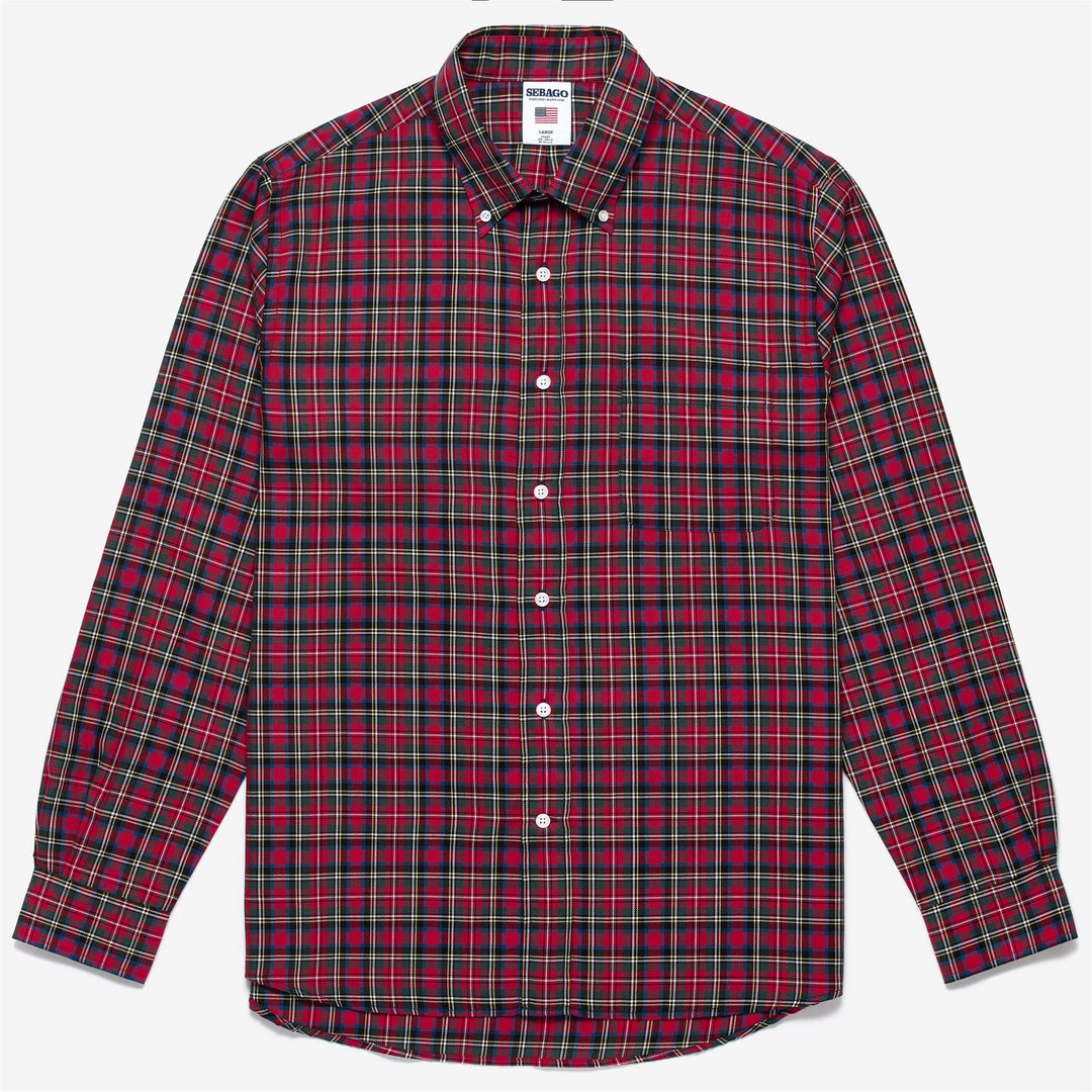 Red Green Men's Cotton Button Down Yachting Shirt 01