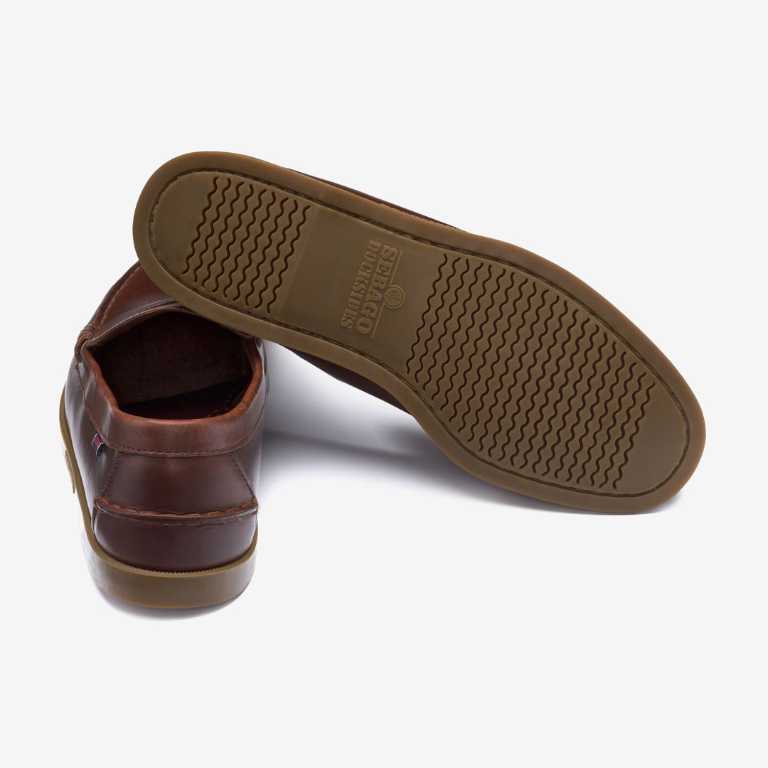 Mocassini slip-on da uomo in stile nautico marroni con suola antiscivolo main