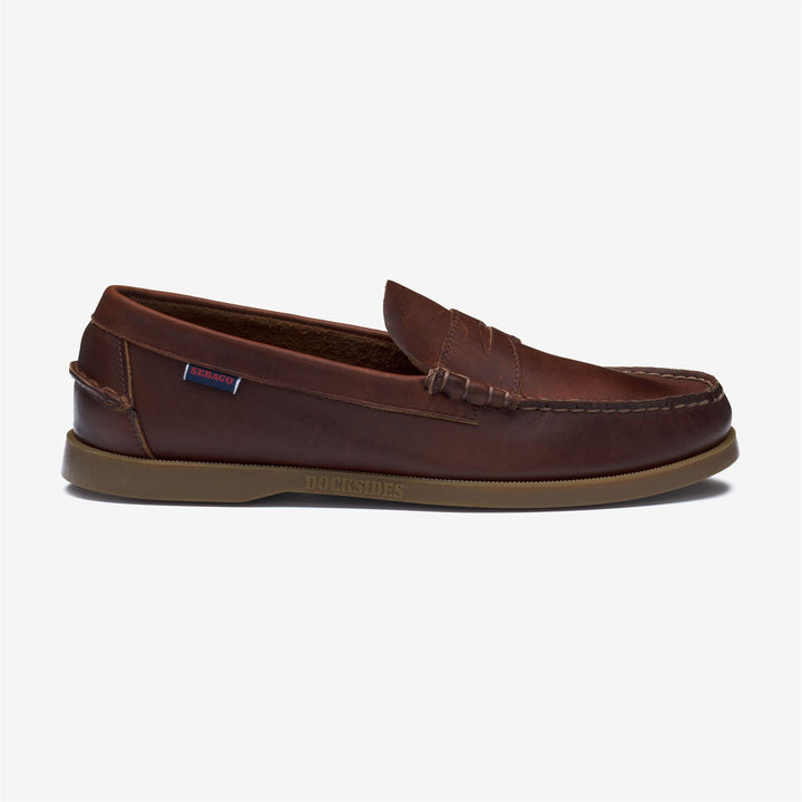 Mocassini slip-on da uomo in stile nautico marroni con suola antiscivolo 1