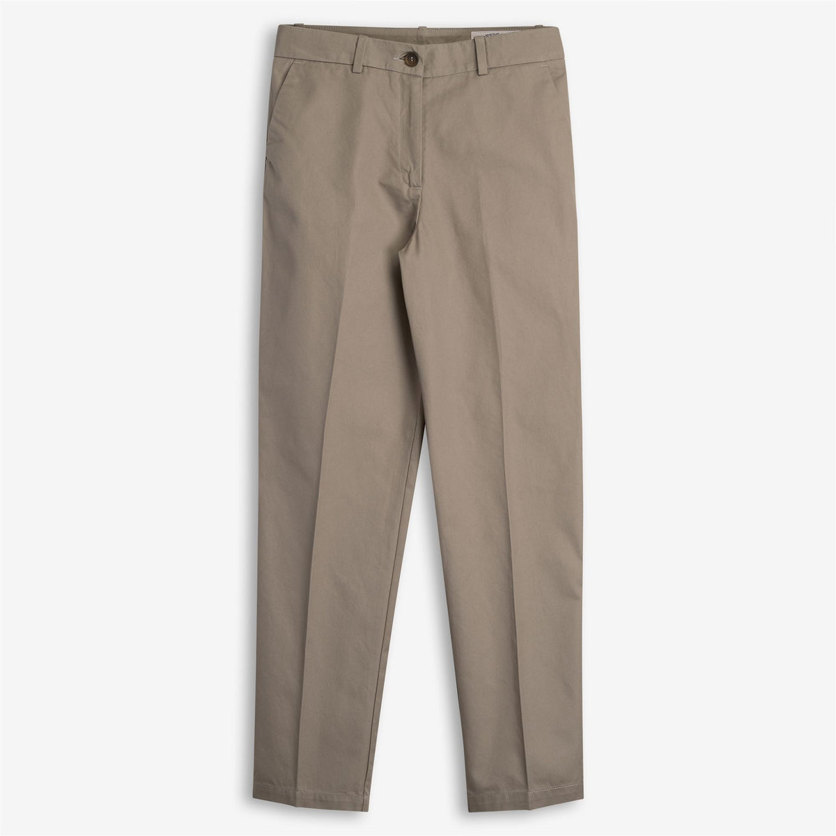 Pantalon chino en gabardine de coton beige pour femme