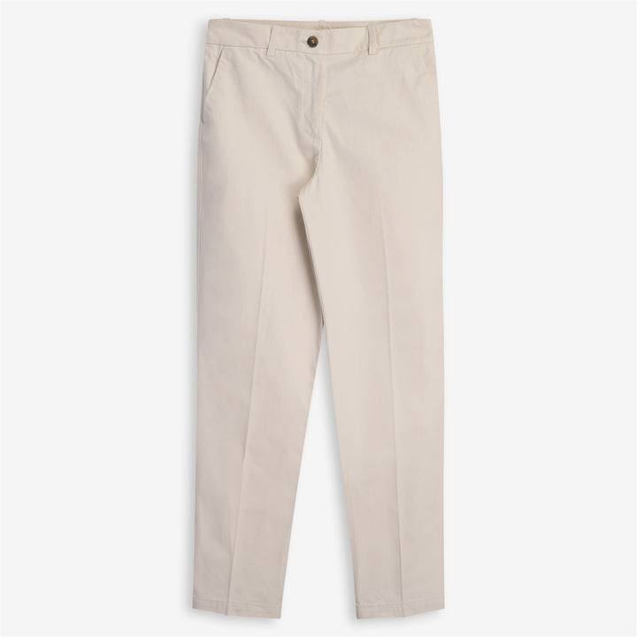 Pantaloni chino beige da donna per il tempo libero con tasche laterali 1