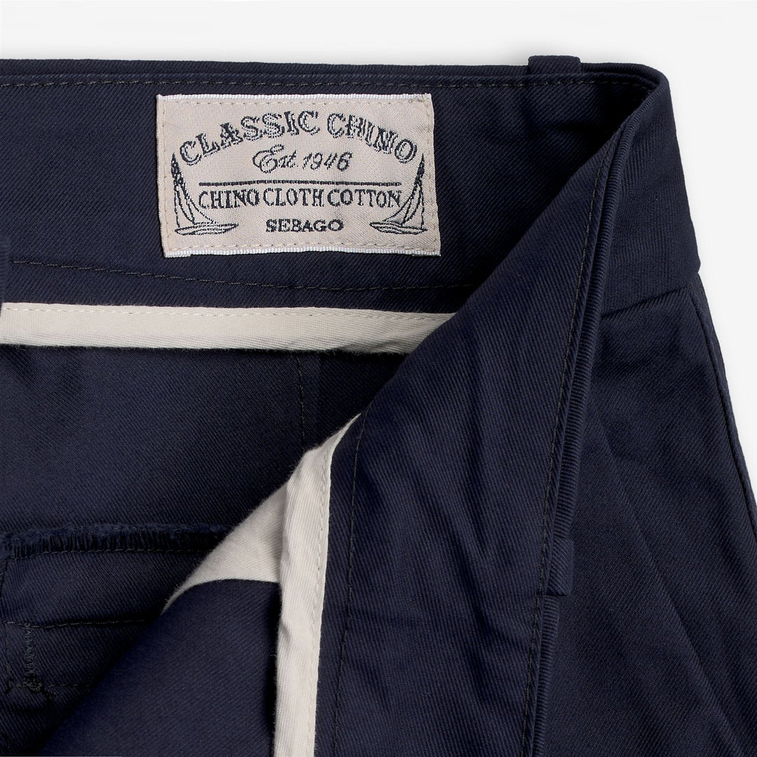 Pantalon chino bleu foncé pour femme, idéal pour les loisirs main