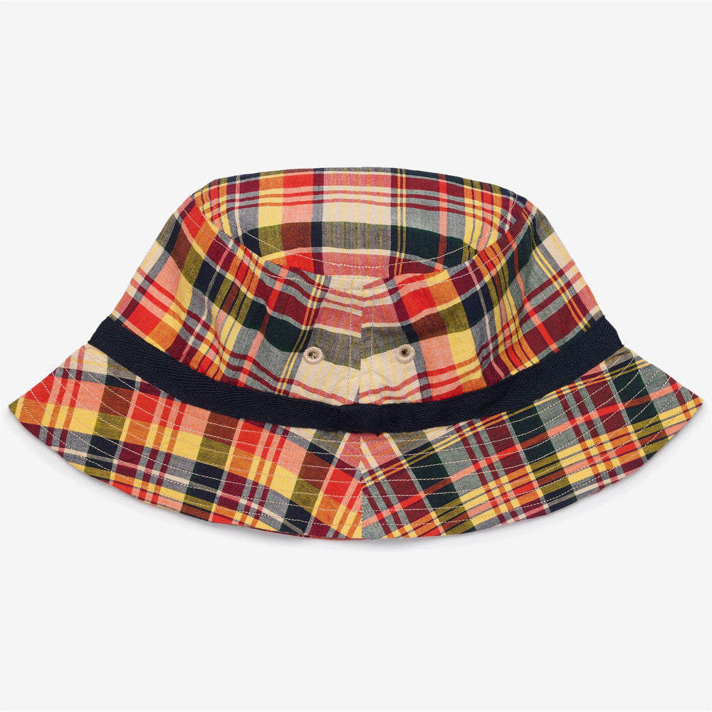 Berretto da pescatore Topsfield unisex blu in cotone con motivo Madras 02