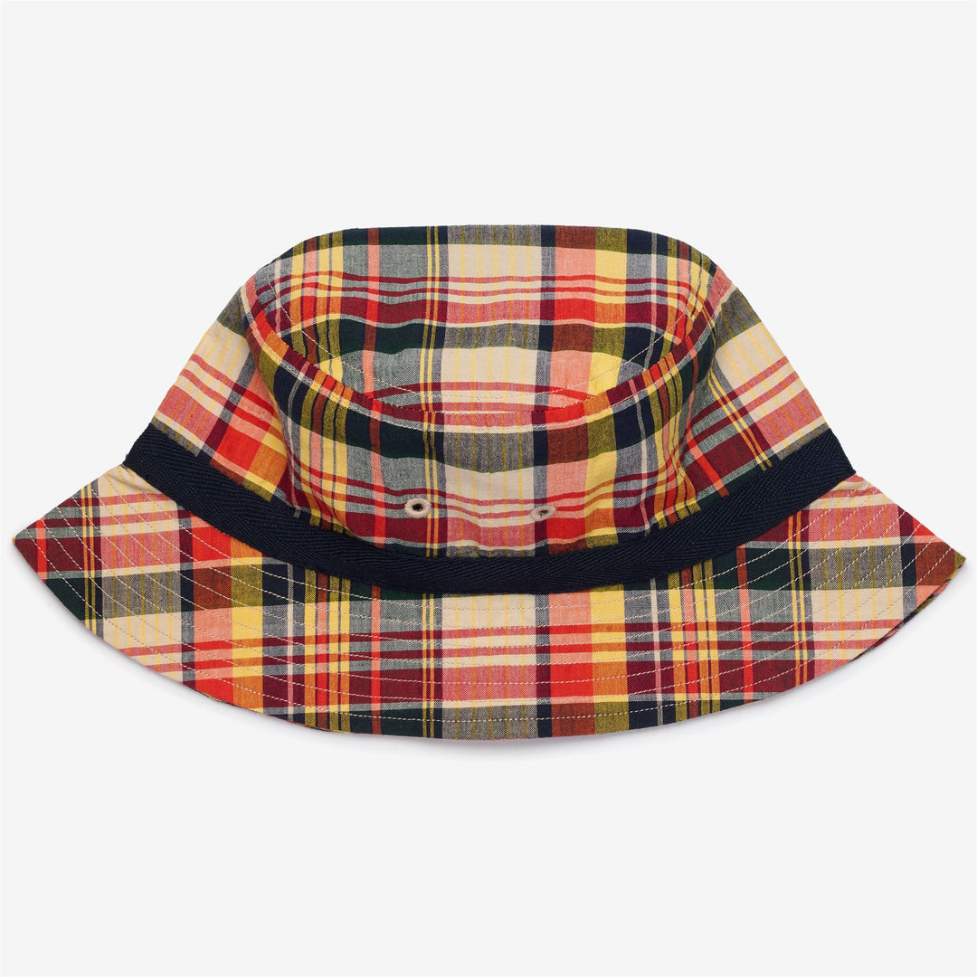 Blue Unisex Topsfield Fisherman's Cap in Cotton Madras Pattern 01