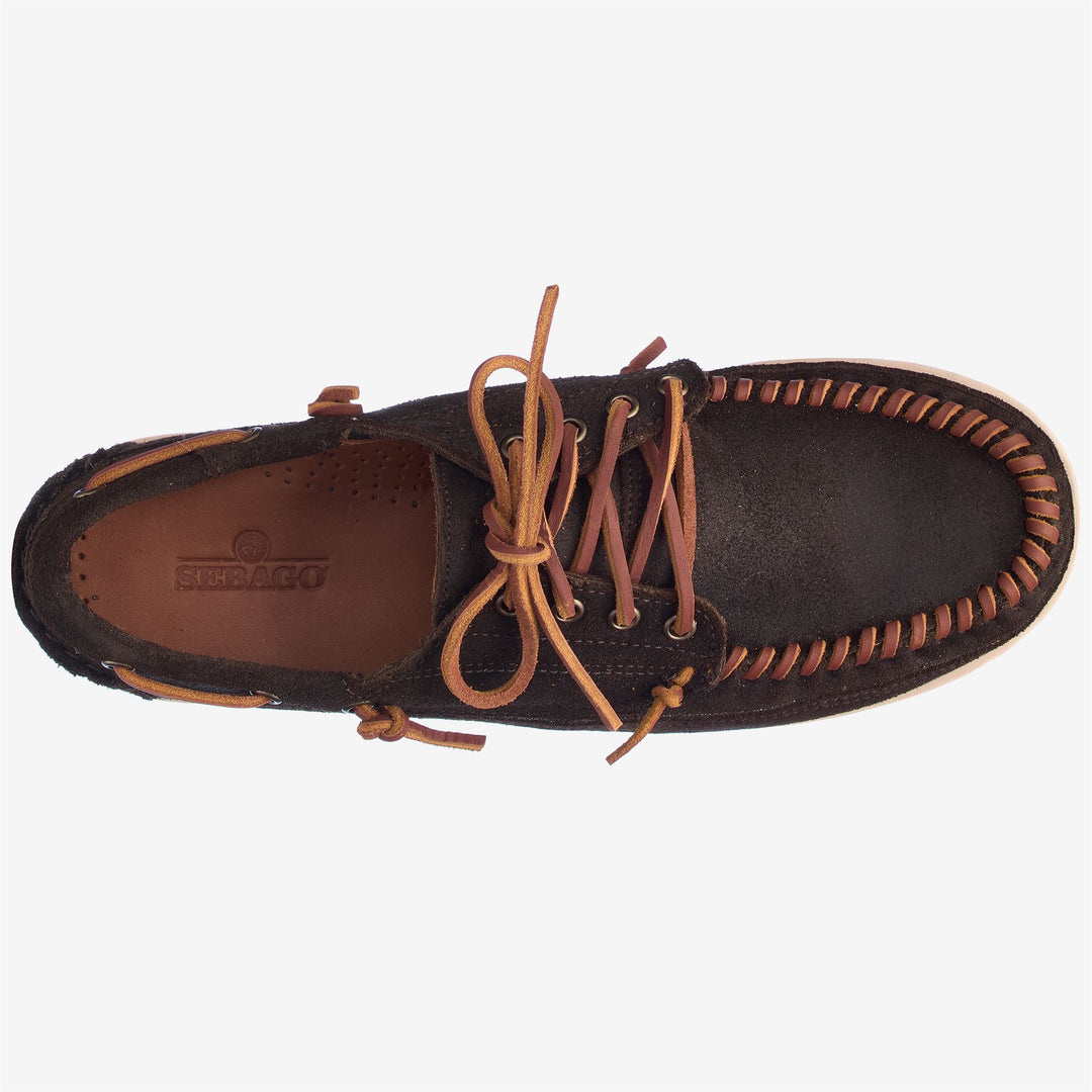 Dark Brown Men's Leather Low Cut Moccasins for Leisure Activities main