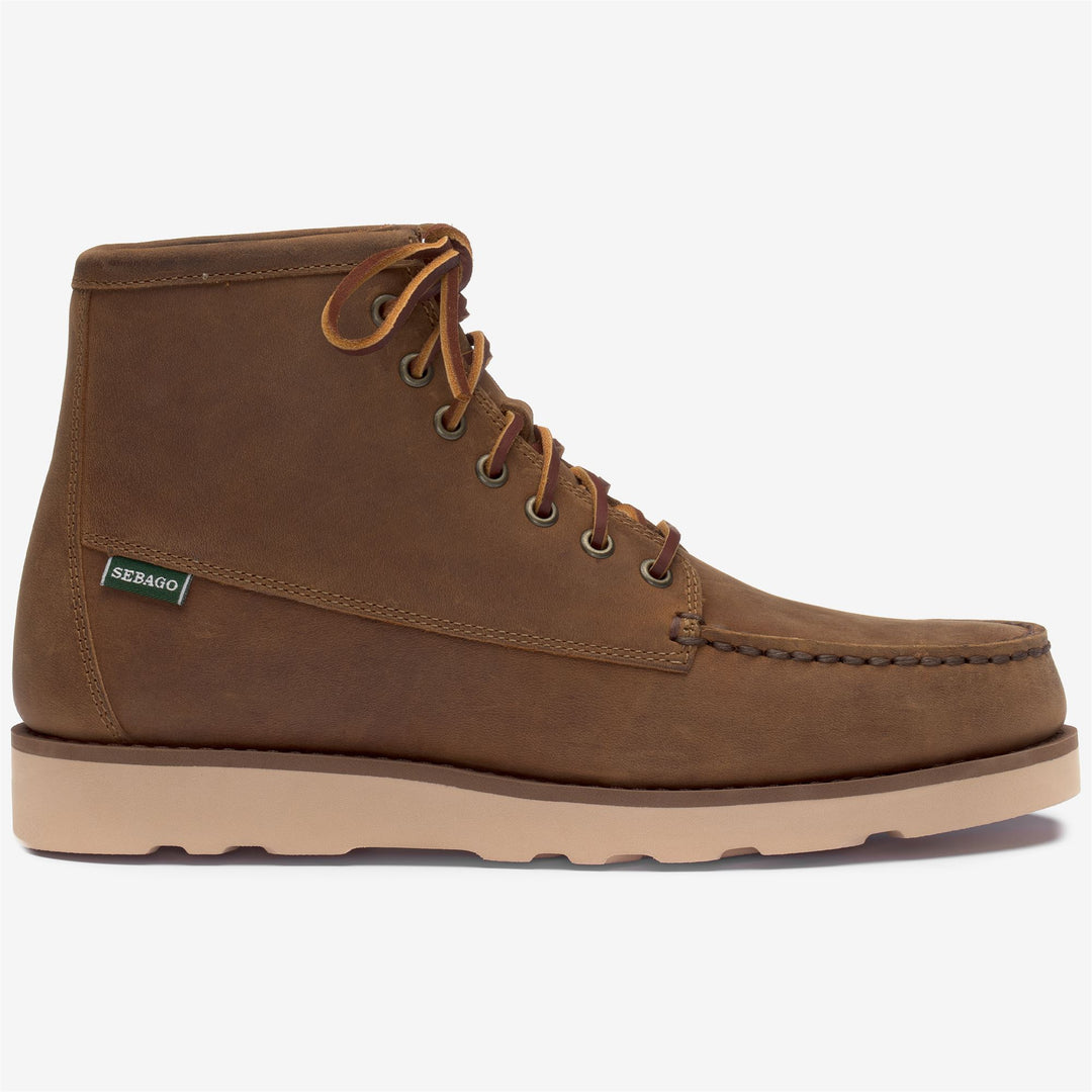 Brown Men's Moccasin Outdoor Boots with Leather Lining main