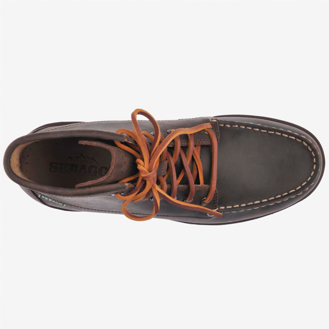 Dark Brown Men's Leather Moccasin Outdoor Boots main