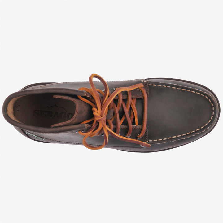 Dark Brown Men's Leather Moccasin Outdoor Boots 4