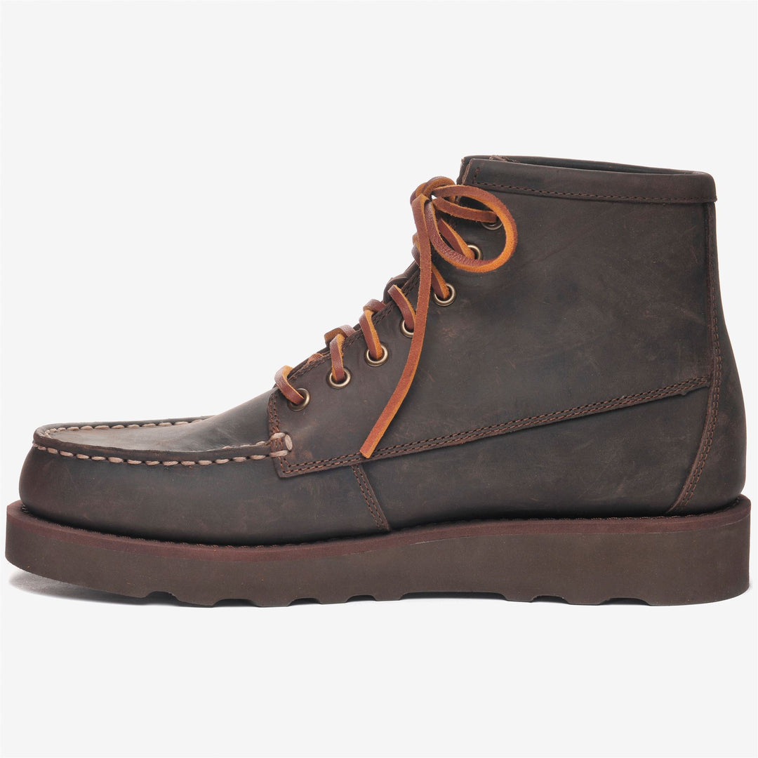 Dark Brown Men's Leather Moccasin Outdoor Boots main