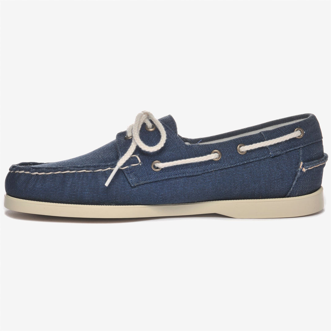 Mocassins de plaisance bleu marine pour homme avec semelle antidérapante main