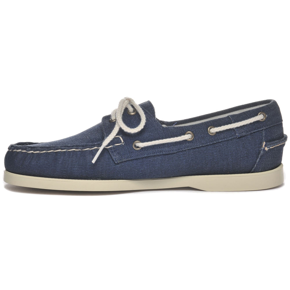 Blue canvas boat shoes shop