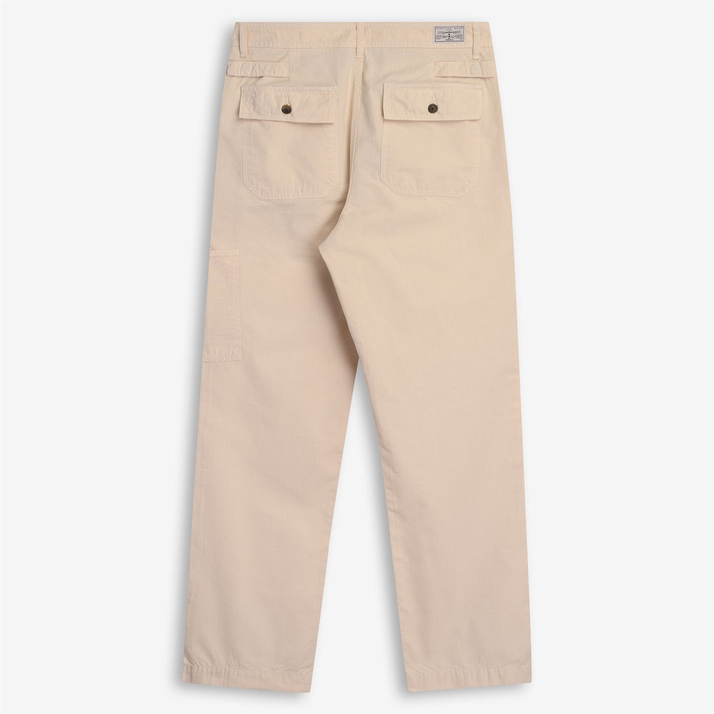 Pantalones cargo náuticos beige y amarillo para hombre con bolsillos de parche largos 02