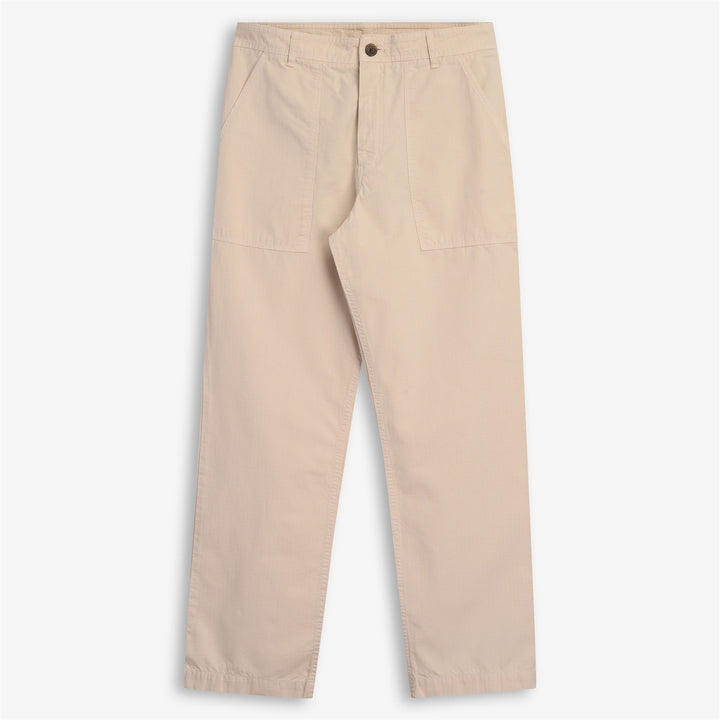 Pantalones cargo náuticos beige y amarillo para hombre con bolsillos de parche largos 1