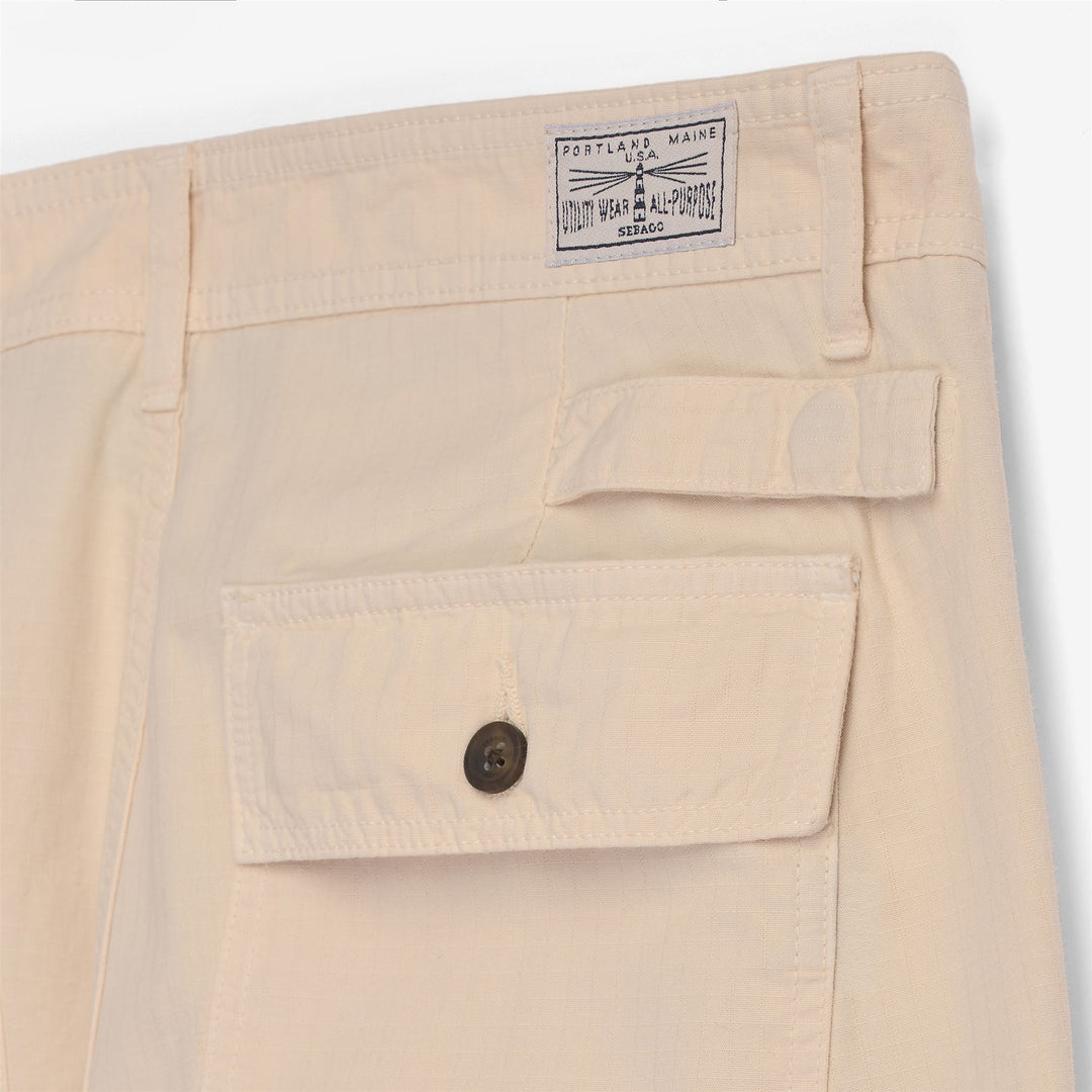 Pantalones cargo náuticos beige y amarillo para hombre con bolsillos de parche largos main