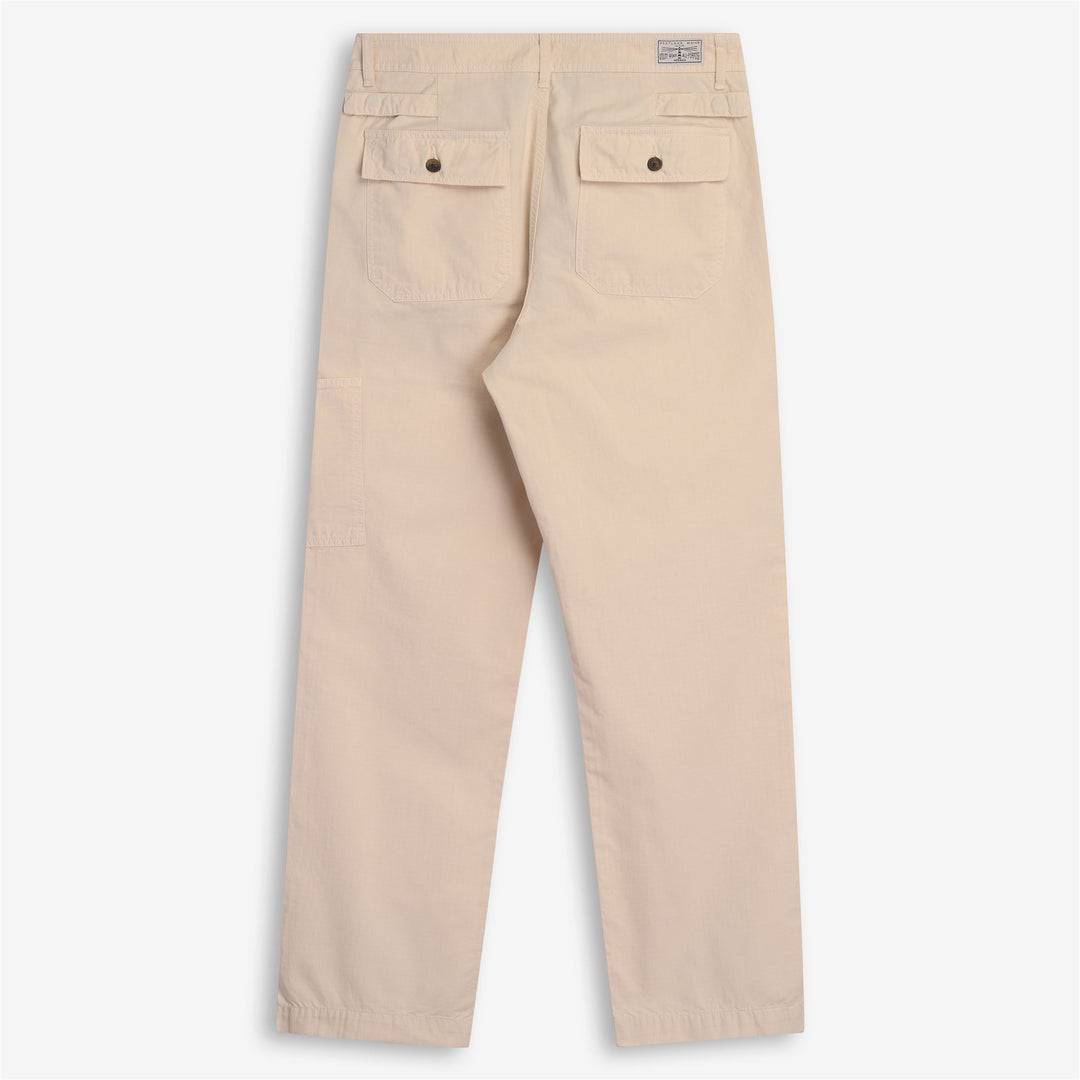 Pantalones cargo náuticos beige y amarillo para hombre con bolsillos de parche largos main