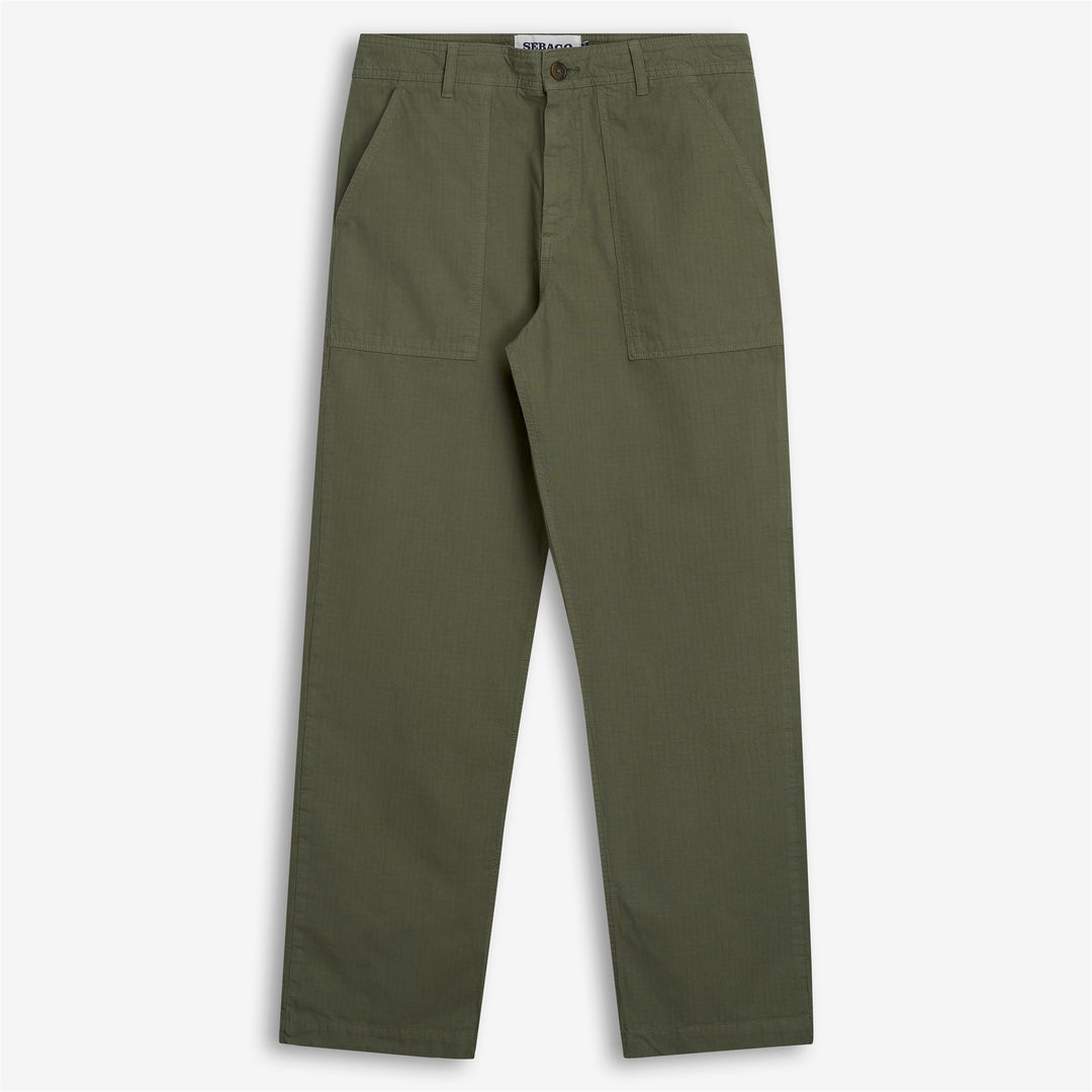 Lodengrüne Yachting-Cargohose für Herren mit aufgesetzten Maxi-Taschen 01