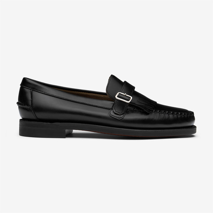 Mocassins en cuir noir pour homme avec détails cousus à la main 1