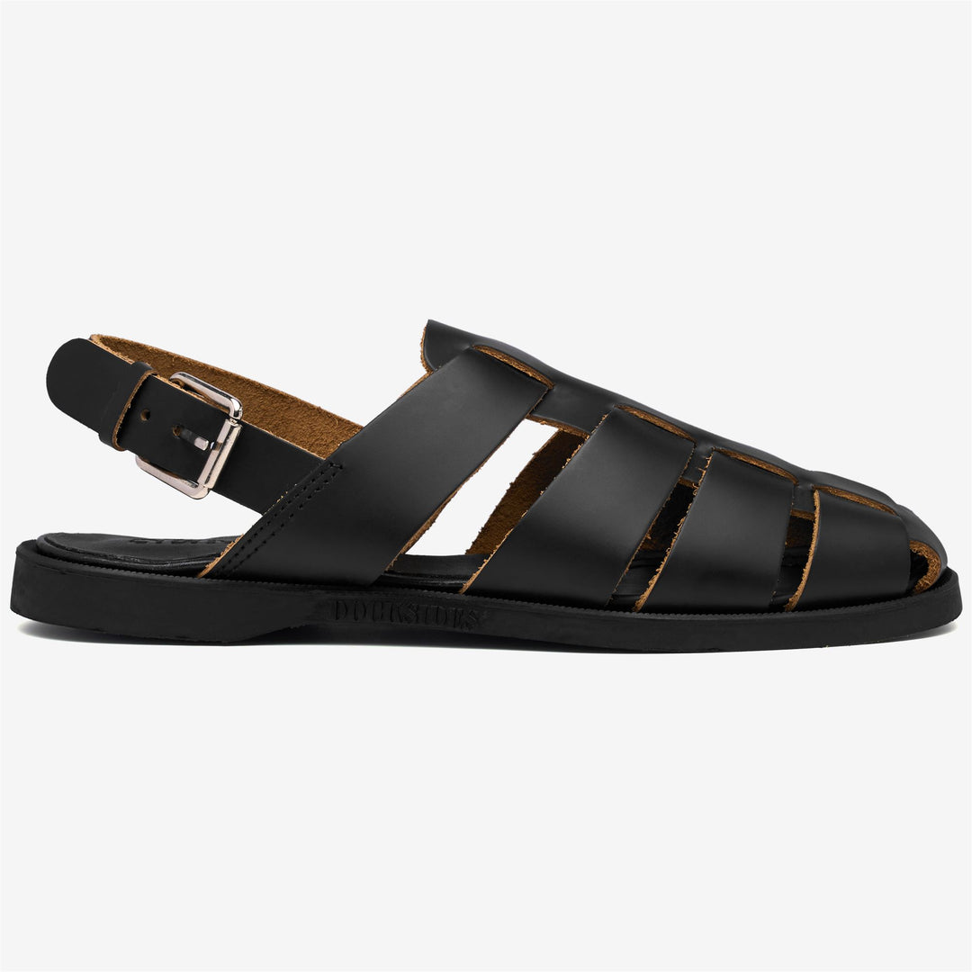 Sandales d'été en cuir noir pour femme avec semelle antidérapante main