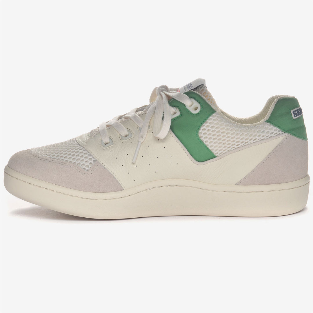 Weiße und grüne Unisex Low Cut Retro Segelschuhe main