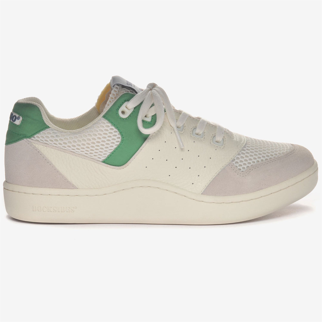 Weiße und grüne Unisex Low Cut Retro Segelschuhe 01