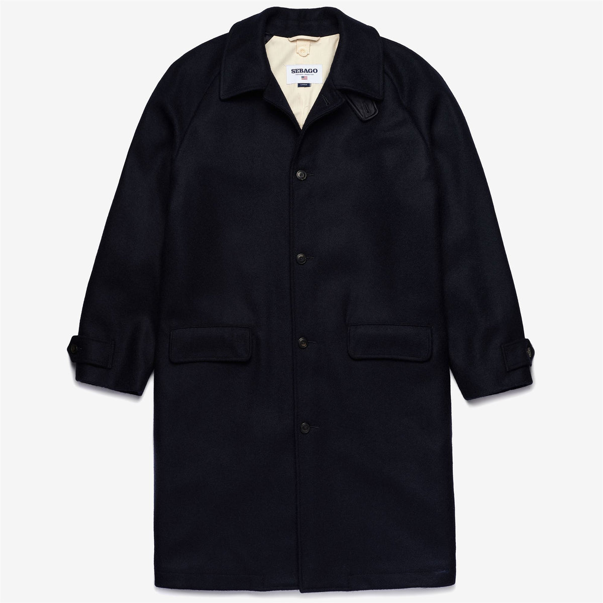Blauer Unisex-Wollmantel