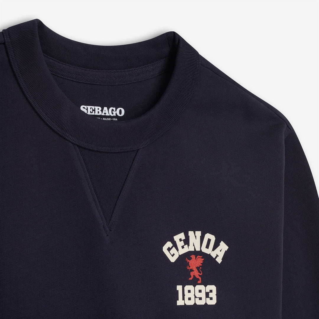 Pull ras du cou unisexe en polaire bleu marine pour les loisirs main