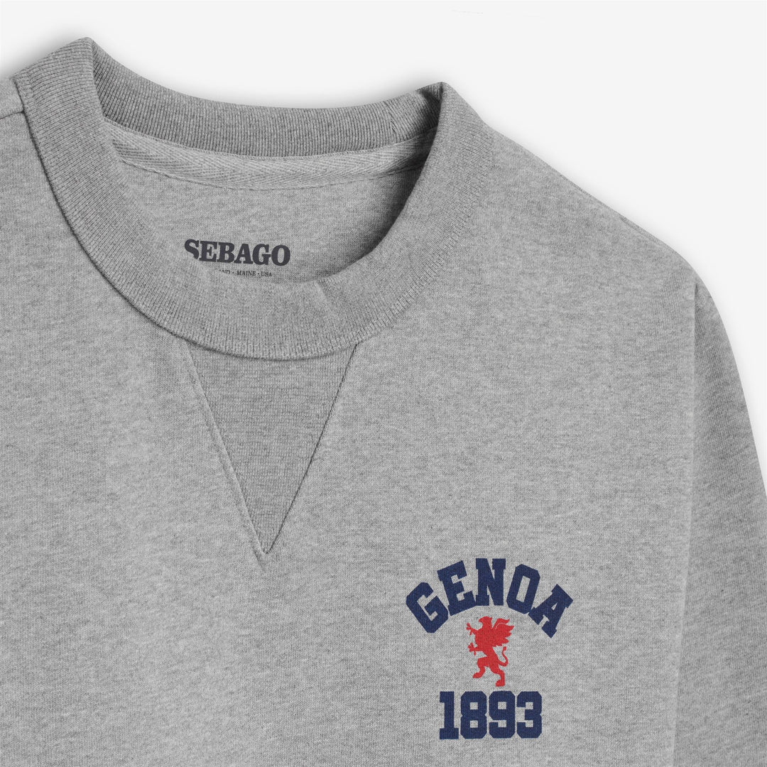 Pull polaire unisexe gris à col ras du cou pour toutes les saisons main