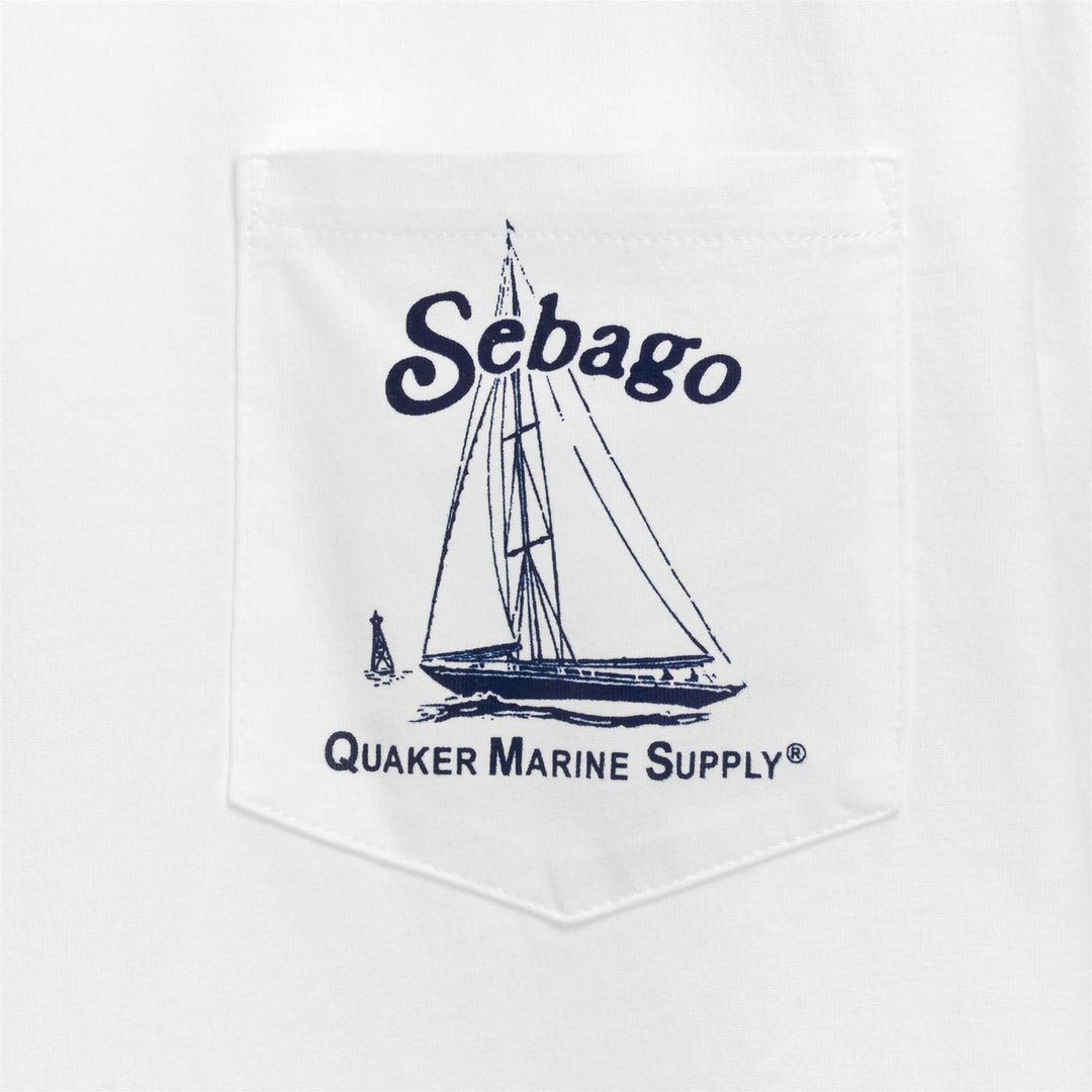 White Unisex Sailing T-Shirt with Chest Pocket main