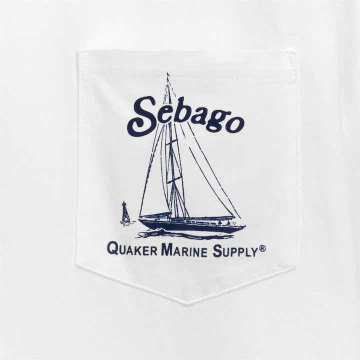 White Unisex Sailing T-Shirt with Chest Pocket 3