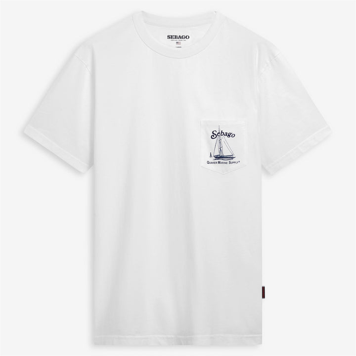 White Unisex Sailing T-Shirt with Chest Pocket 1