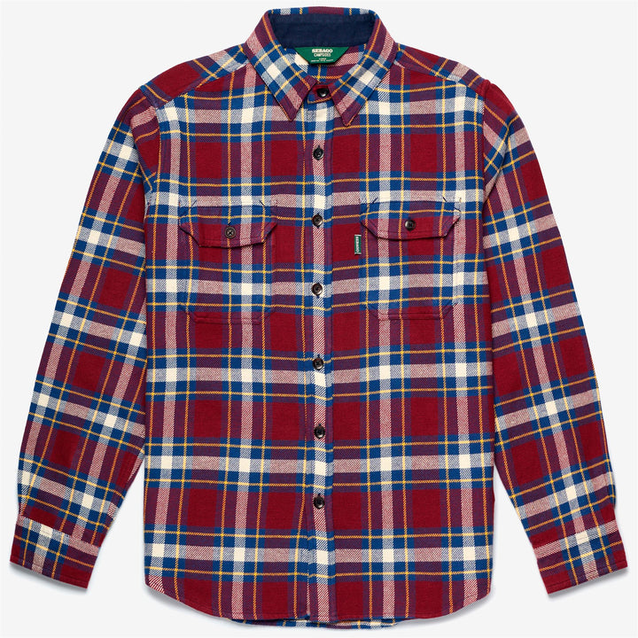 Surchemise unisexe bordeaux en flanelle de coton pour les loisirs 1