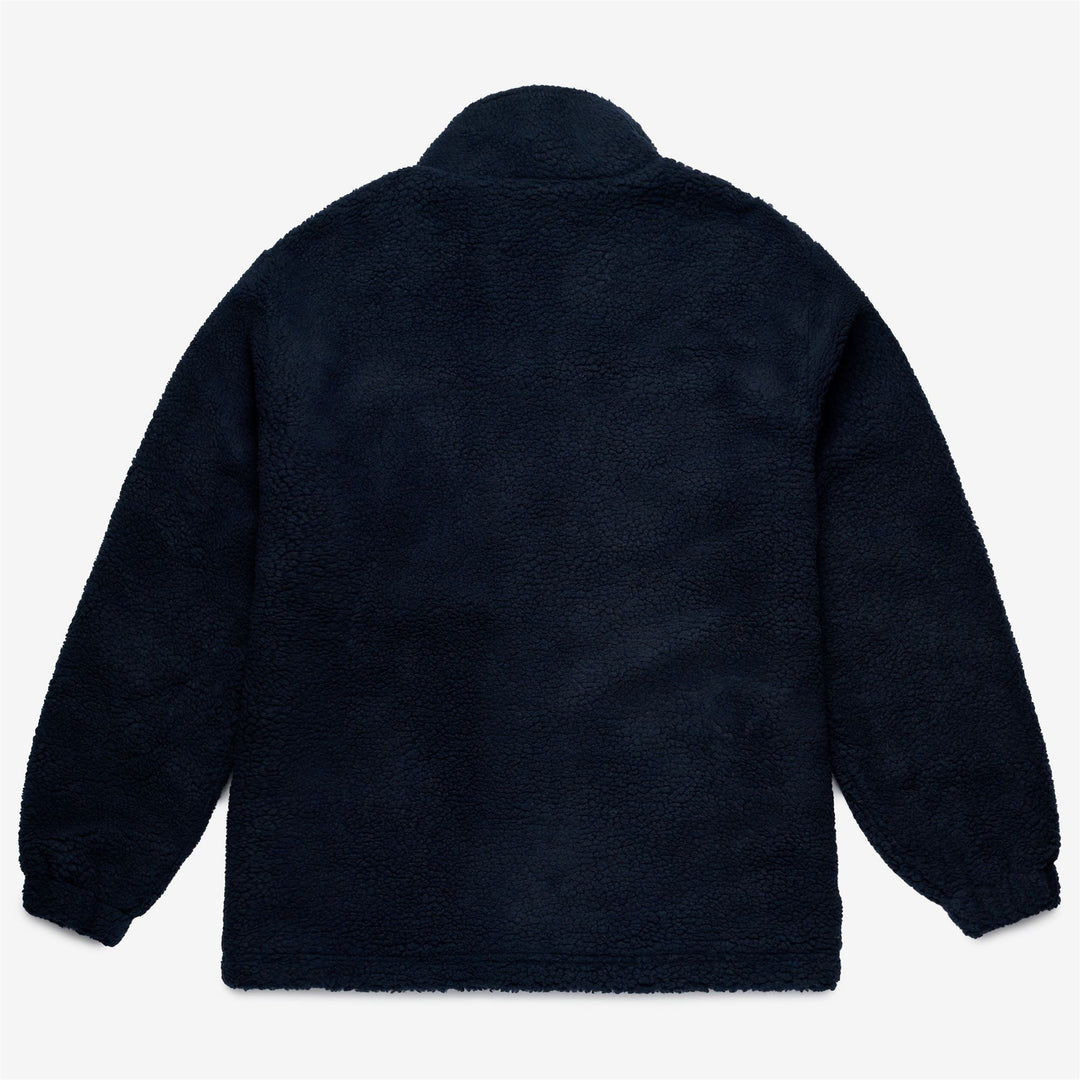 Blue Beige Unisex Fleece Leisure Jacket with Contrast Details main