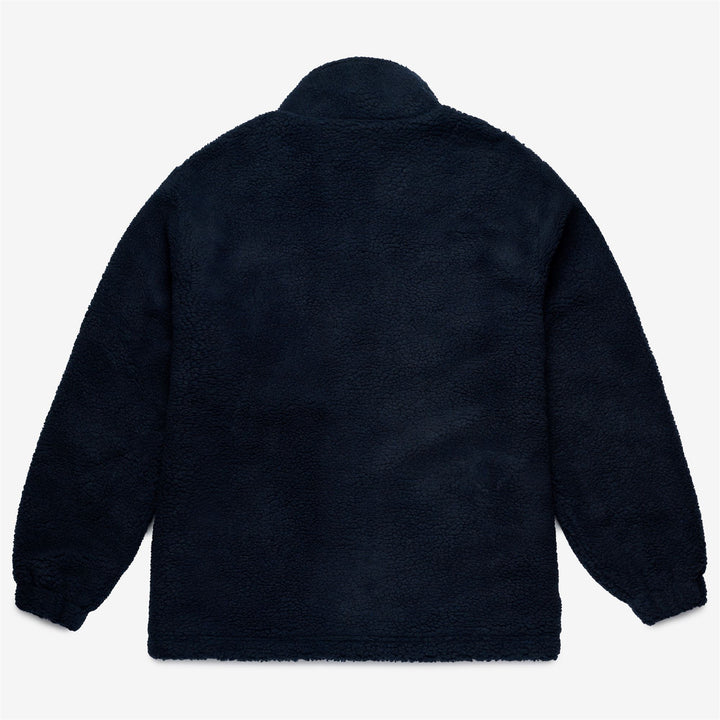 Blue Beige Unisex Fleece Leisure Jacket with Contrast Details 2