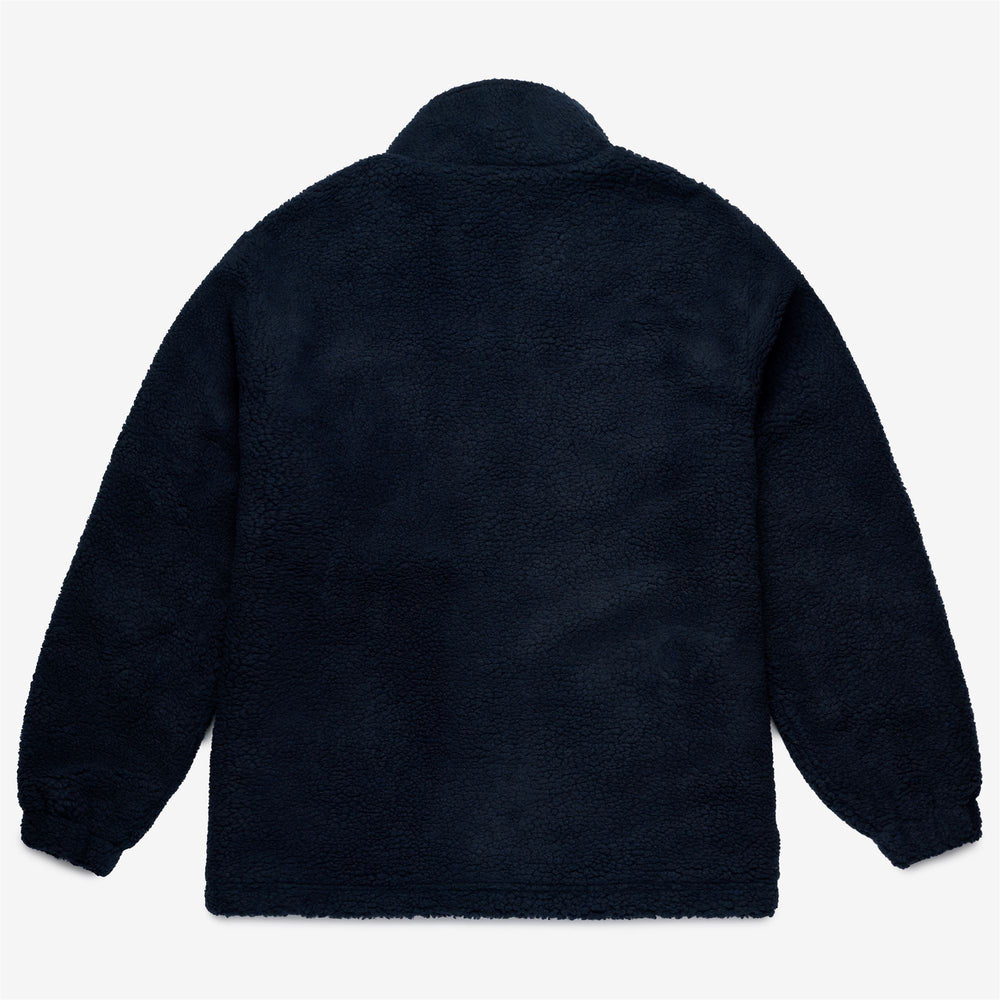 Blue Beige Unisex Fleece Leisure Jacket with Contrast Details 02