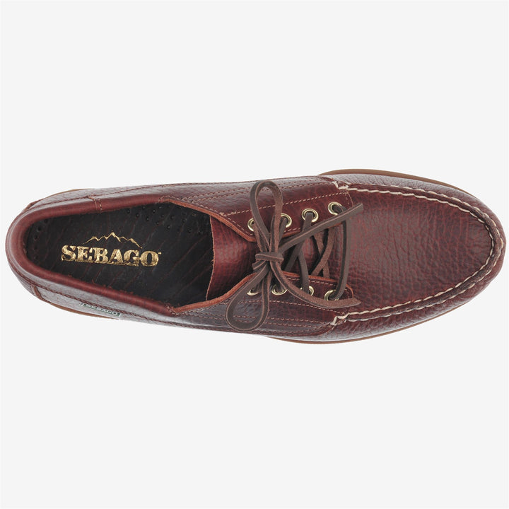 Mocasines Docksides de cuero marrón oscuro para hombre, ideales para actividades al aire libre. 4