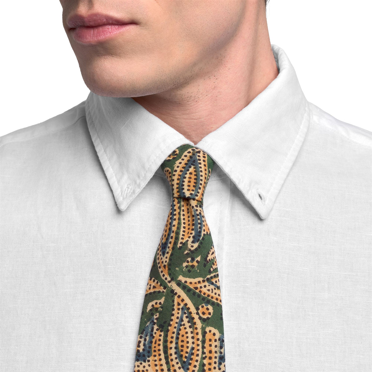 Green Men's Cotton Tie