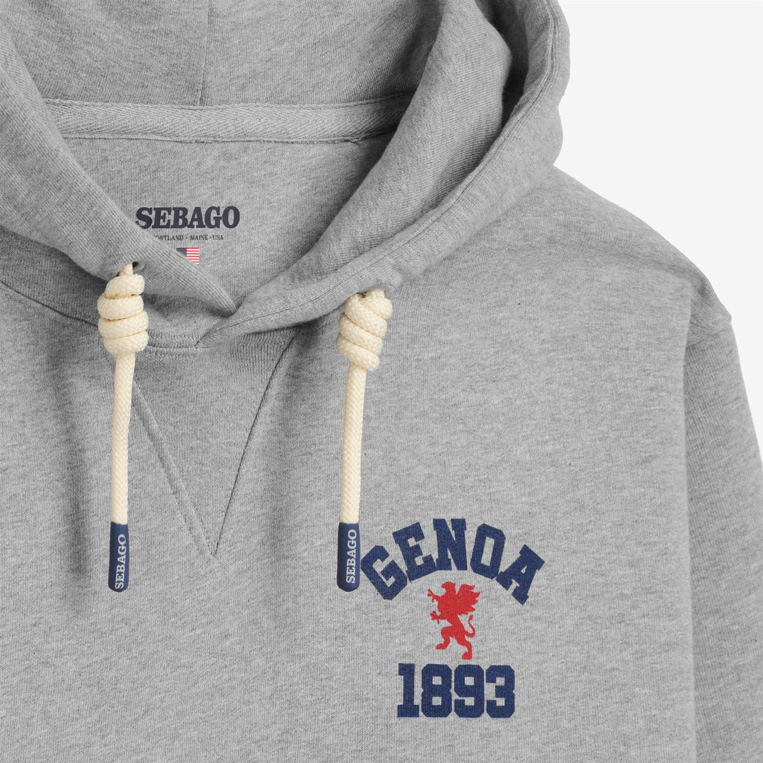 Sudadera con capucha unisex de forro polar gris con capucha ajustable y bolsillo delantero main