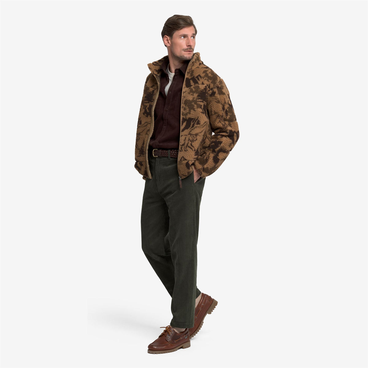Fleece_Unisex_KAMOURASKA_Full Zip_Beige-Brown - Commercial 4