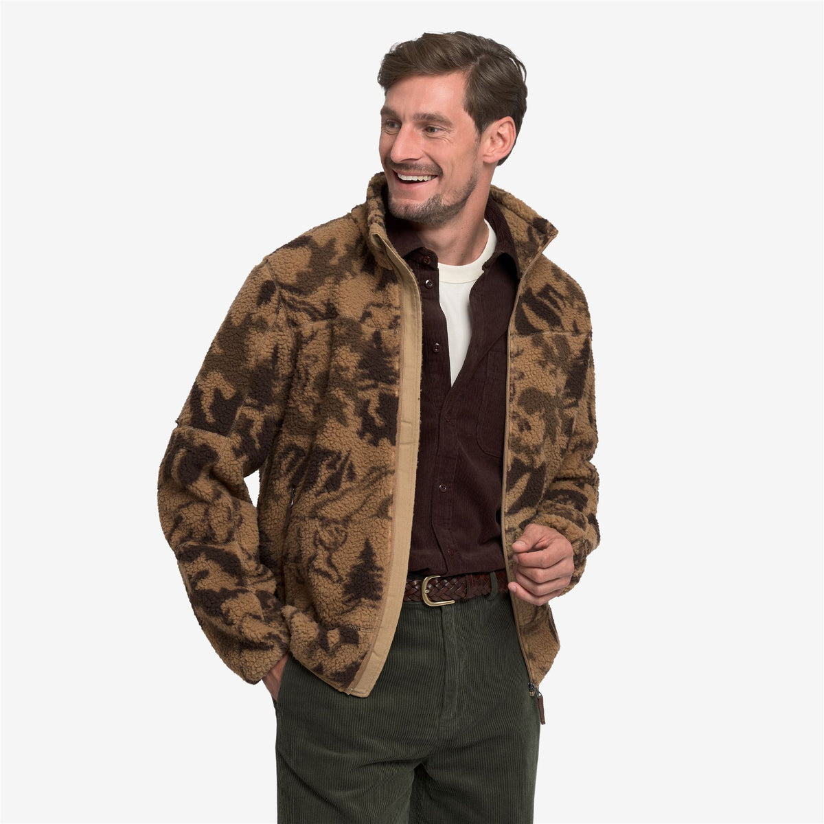Fleece_Unisex_KAMOURASKA_Full Zip_Beige-Brown - Commercial 6