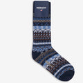 Socks_Unisex_FAIR ISLE C_Crew Sock_Blue Pattern - Commercial 1