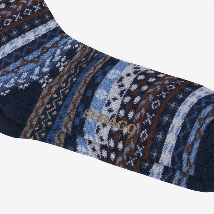 Blue patterned Unisex leisure Crew Socks 2