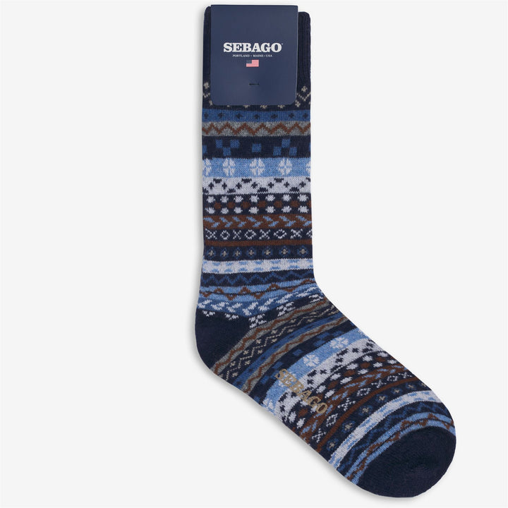 Blue patterned Unisex leisure Crew Socks 1